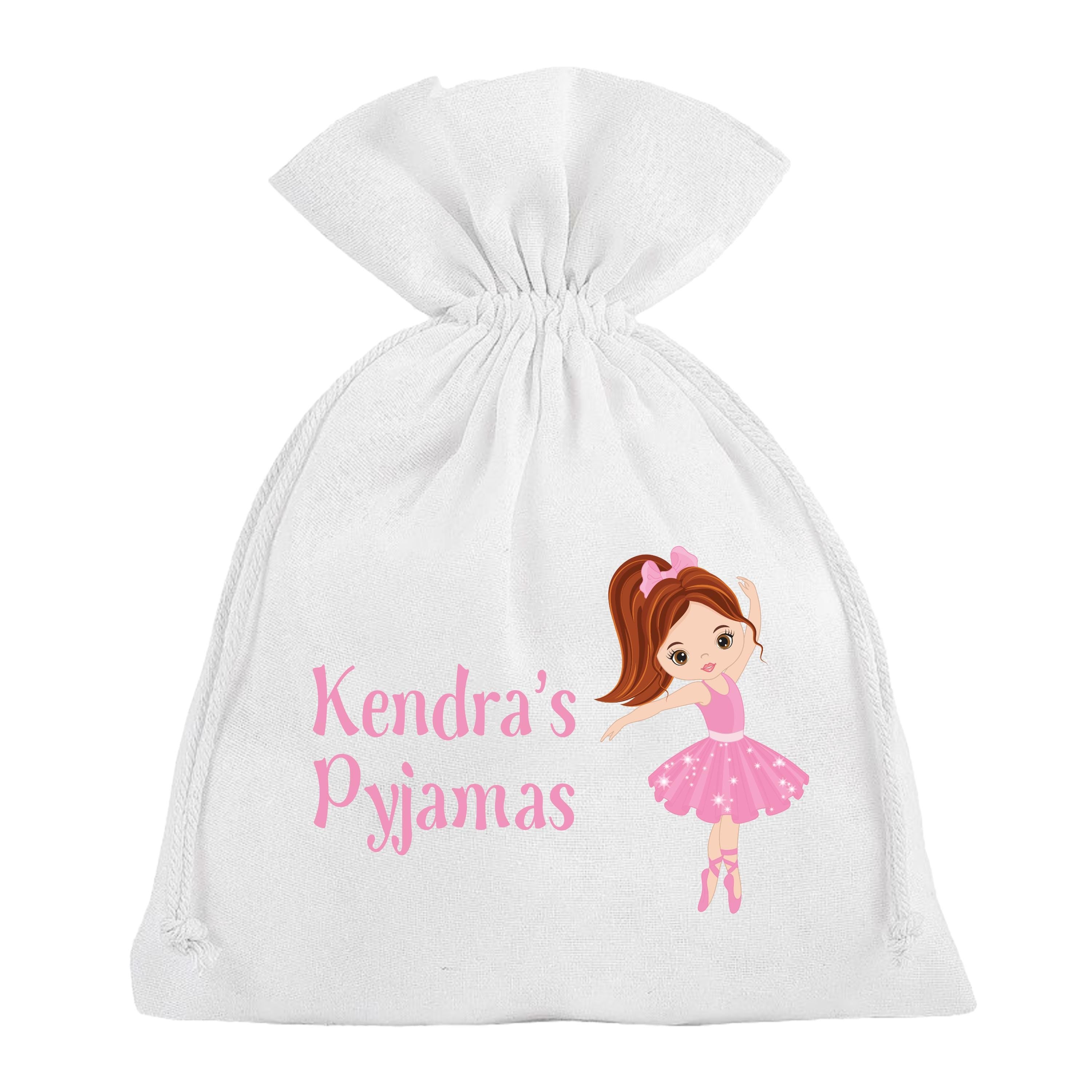 Ballet Pyjama Bag Personalised for Girls Ballerina PJ's