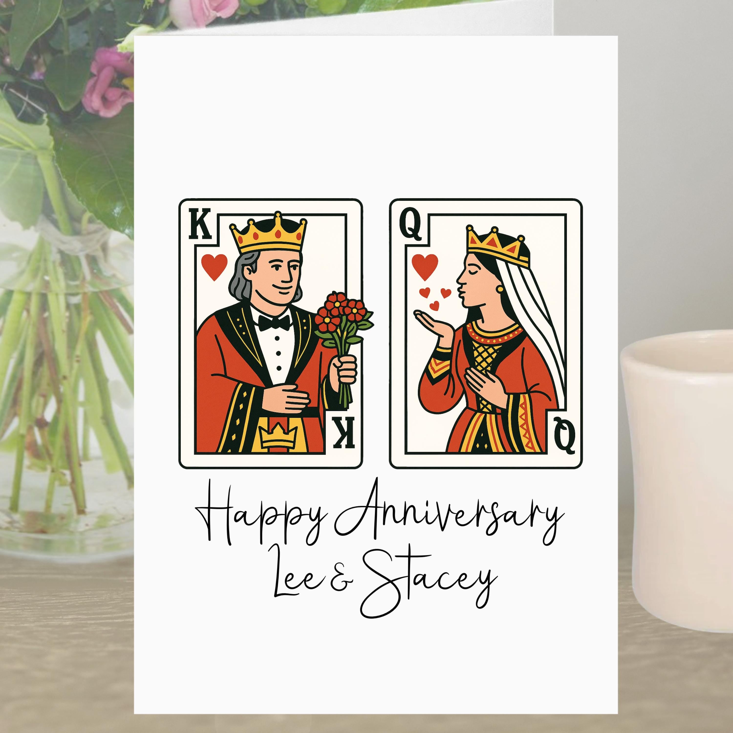 Playing Cards Anniversary Card Personalised Deck of Cards Pack King Queen