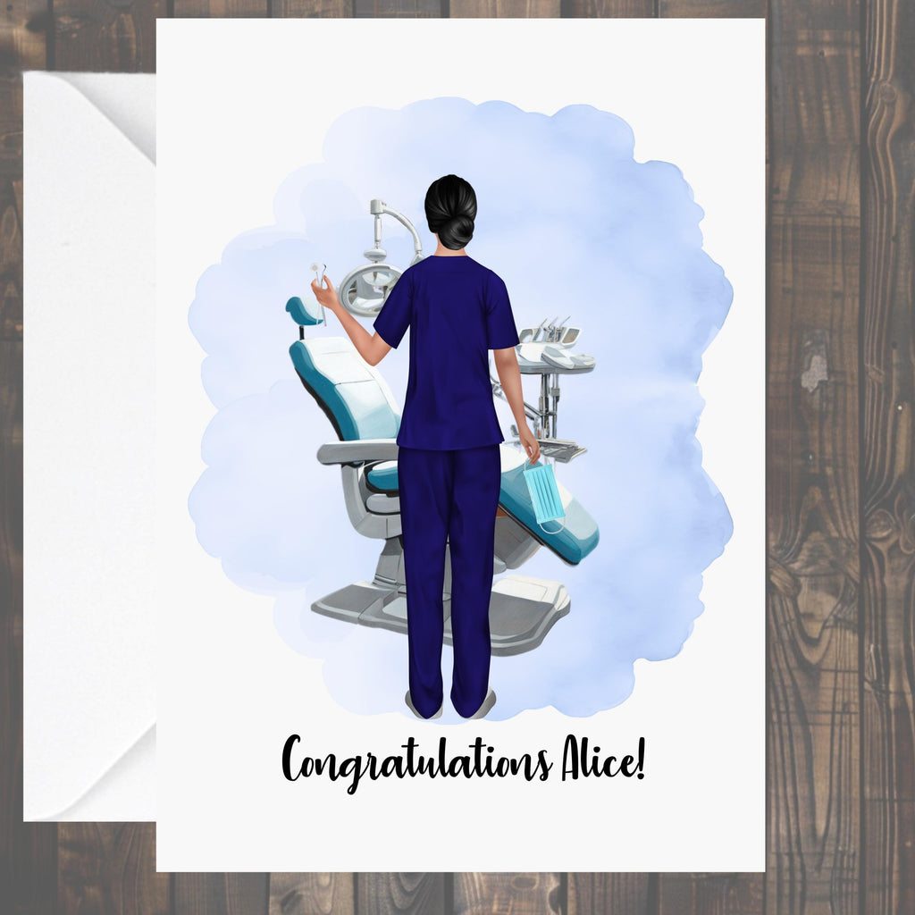 Dentist card Personalised for woman thank you congratulations