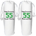 55 years anniversary Personalised wine gift bag emerald 55th