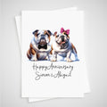 British Bulldog Anniversary Card Dog Personalised