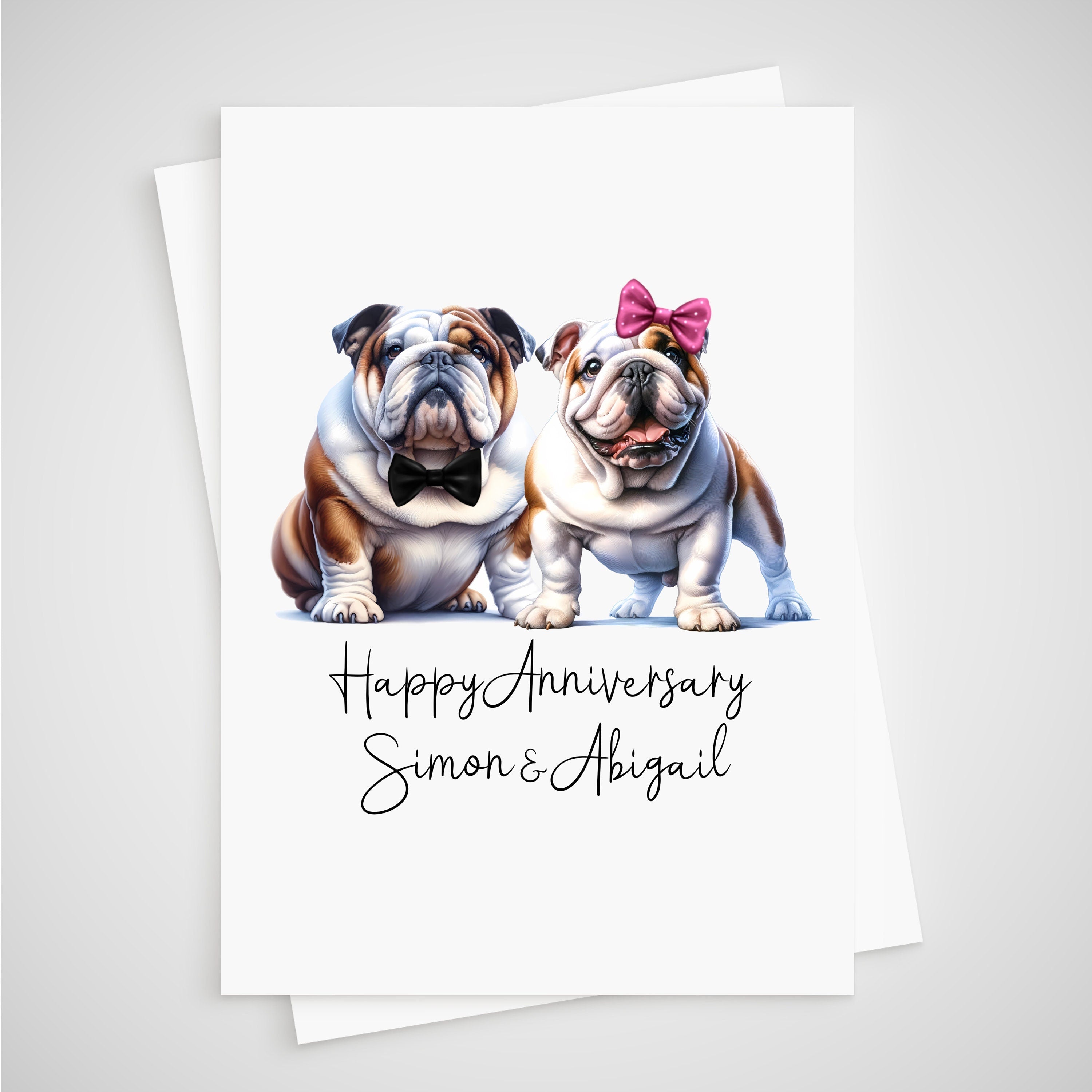 British Bulldog Anniversary Card Dog Personalised