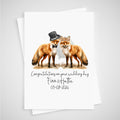 Fox Wedding Card Personalised Bride & Groom