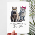 British Blue Cat Anniversary Card Personalised