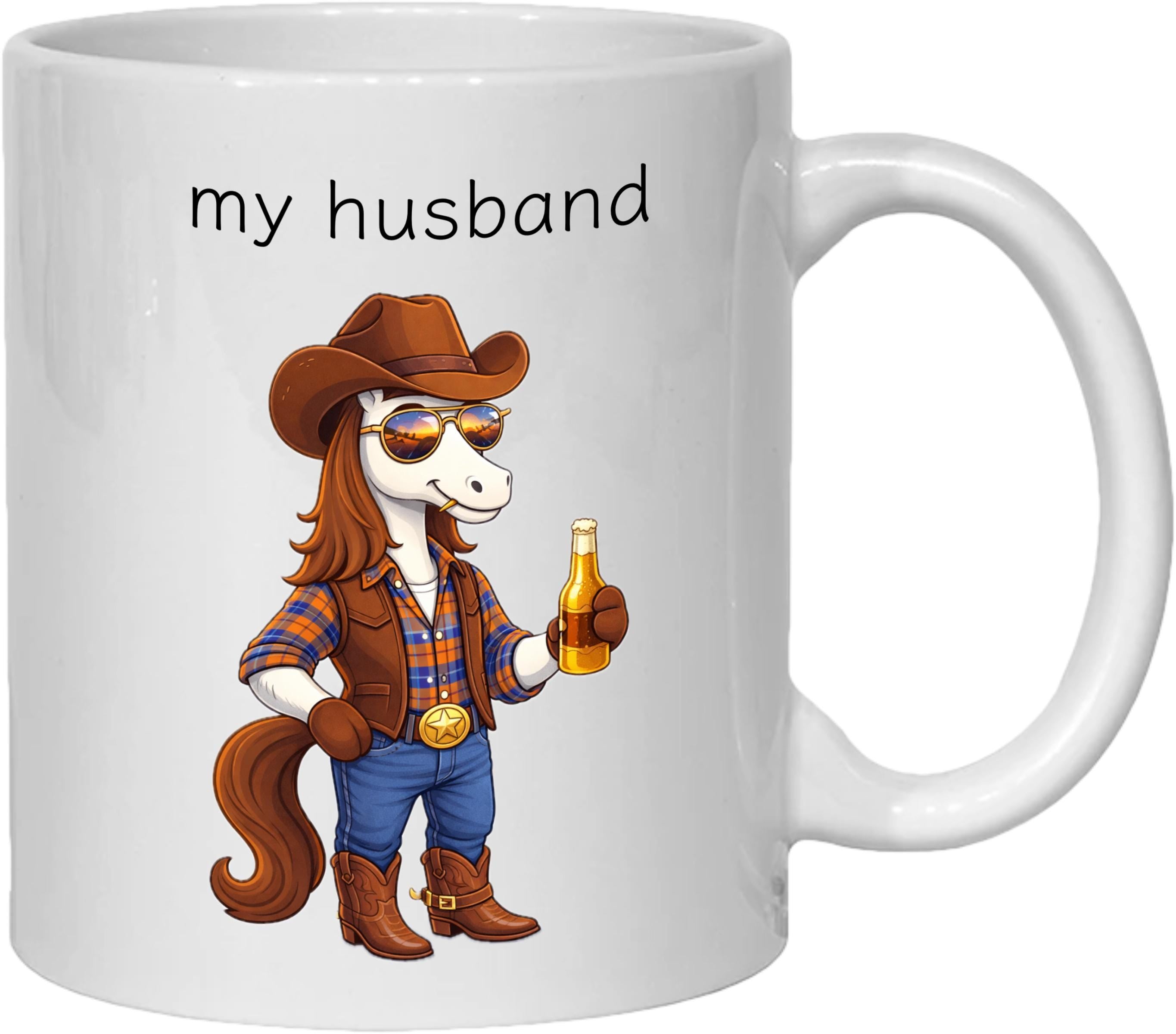 Personalised Husband Mug gift, cowboy horse, boyfriend