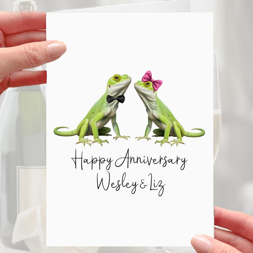 Lizard Anniversary Card Personalised Reptile
