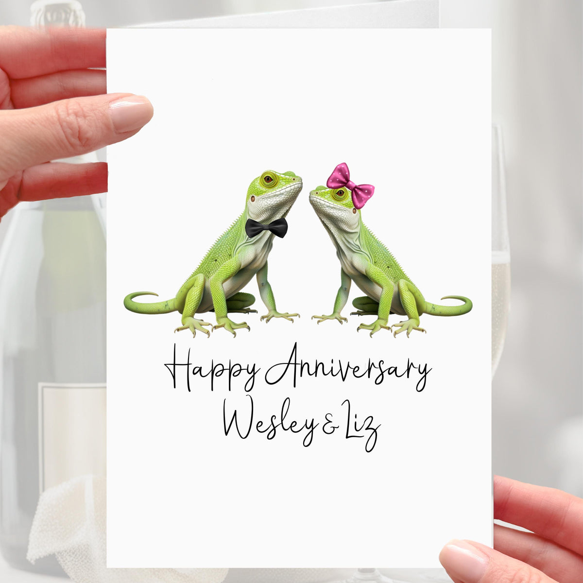 Lizard Anniversary Card Personalised Reptile
