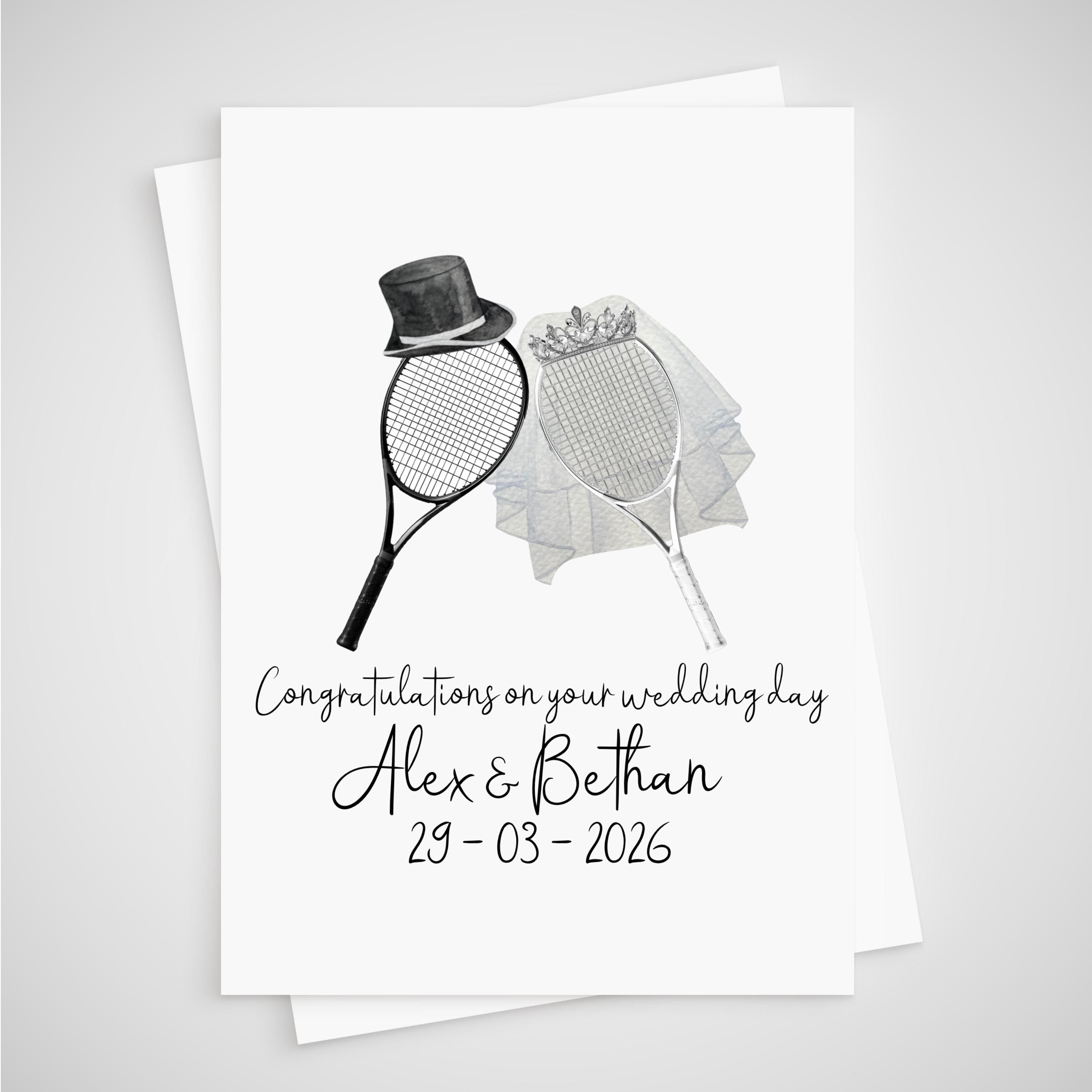 Personalised Tennis Wedding Card