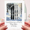 Skiing Wedding Card Personalised Ski Slopes Snow Winter