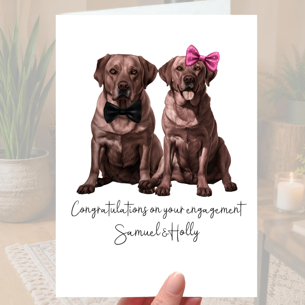 Labrador Engagement Card Personalised Dog Golden Black Chocolate