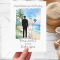Beach Wedding Card Personalised Destination Bride & Groom