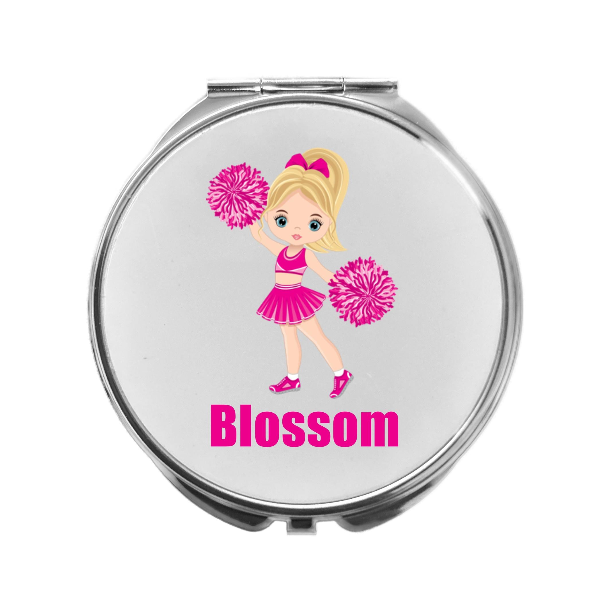 Cheerleader Mirror Compact Personalised Pink