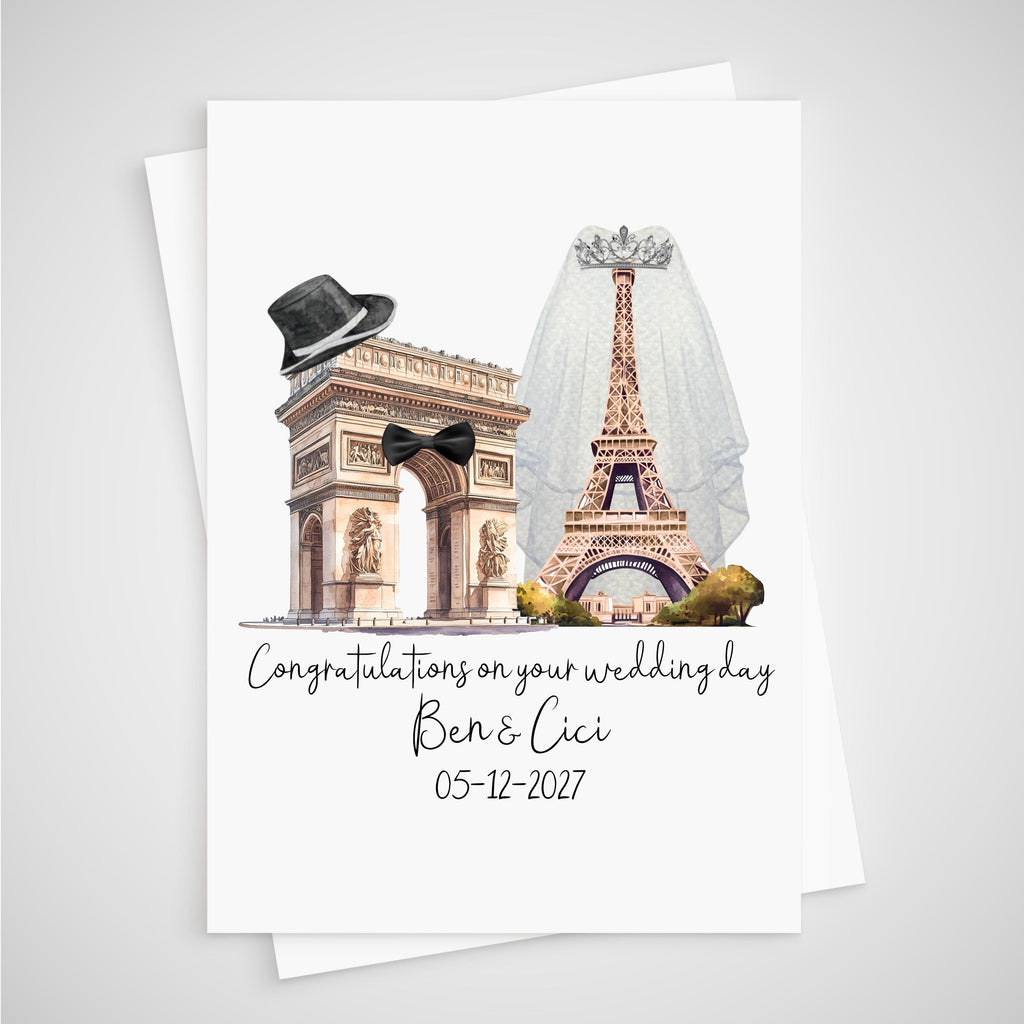 Paris Wedding Card Personalised France