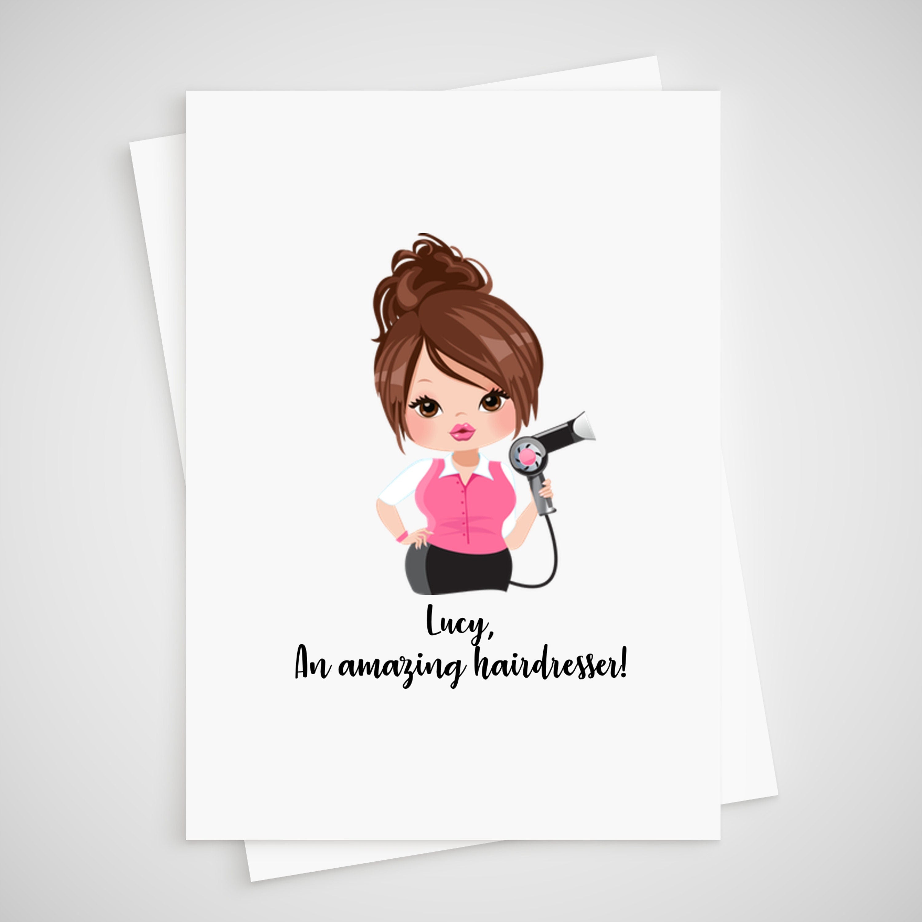 Hairdresser Card for hair stylist Personalised thank you