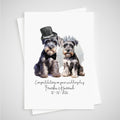 Miniature Schnauzer Wedding Card Personalised Dog Bride & Groom