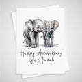 Elephant Anniversary Card Personalised