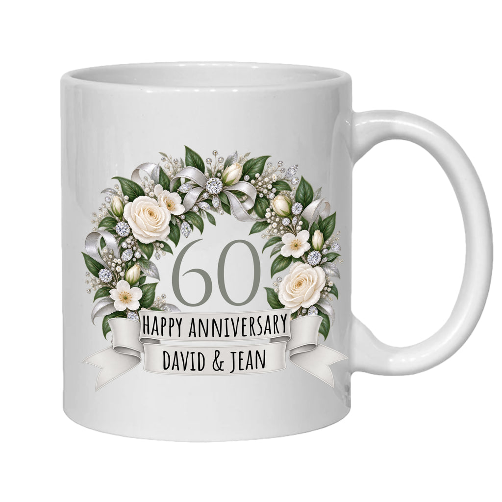 Personalised 60 year anniversary mug 60th diamond