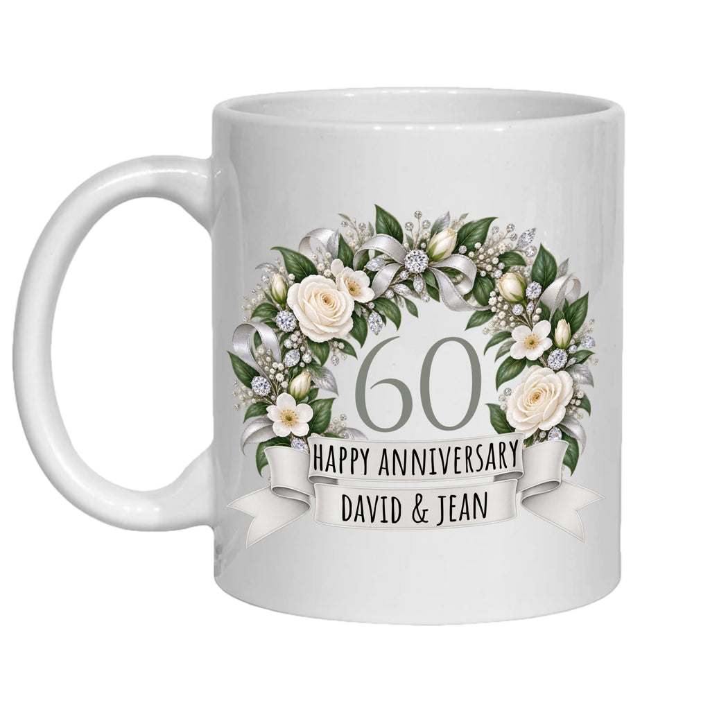 Personalised 60 year anniversary mug 60th diamond