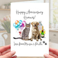 Anniversary Card from the Pets Dog Cat Personalised