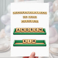 Scrabble Wedding Card Personalised Word Game Congratulations