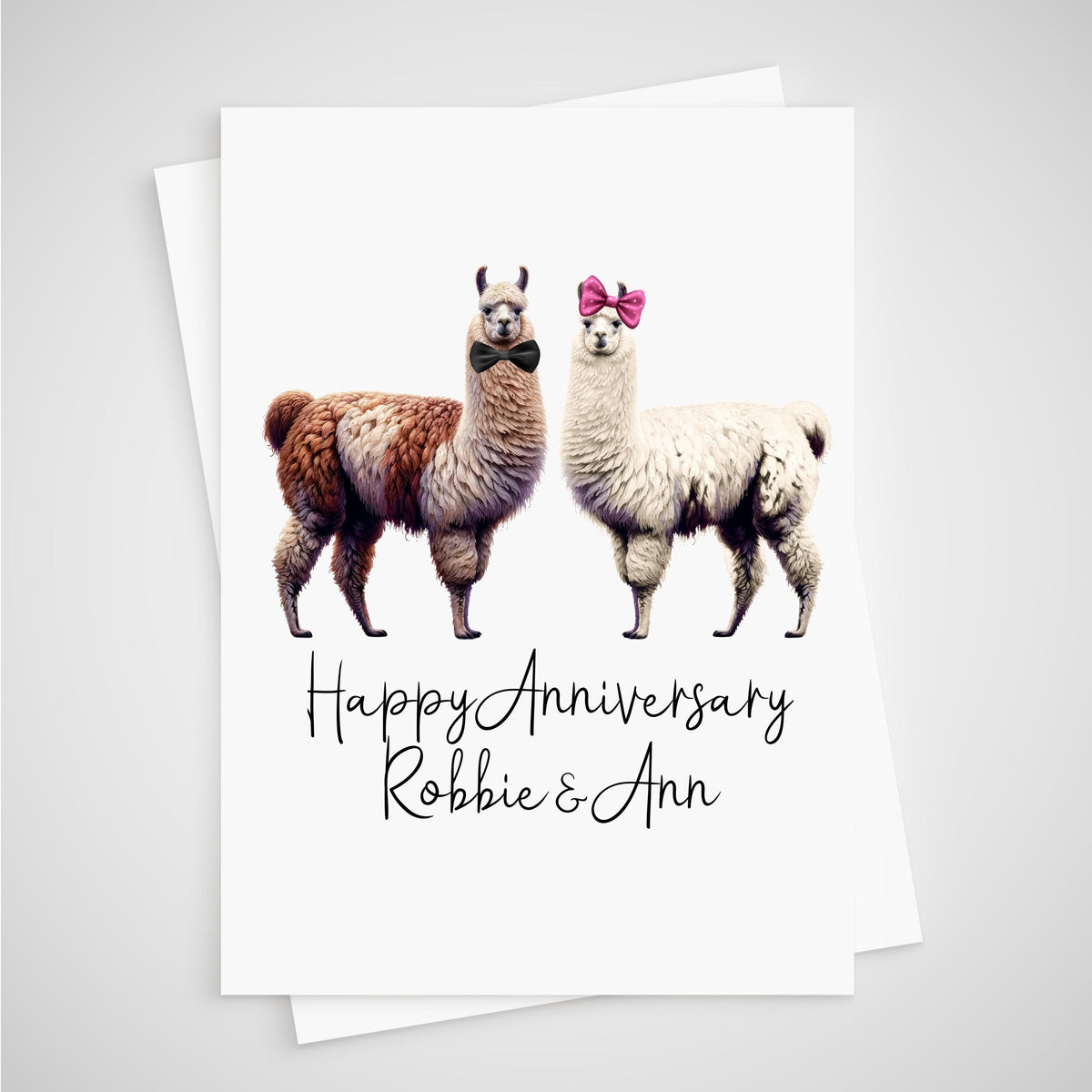 Llama Anniversary Card Personalised Alpaca
