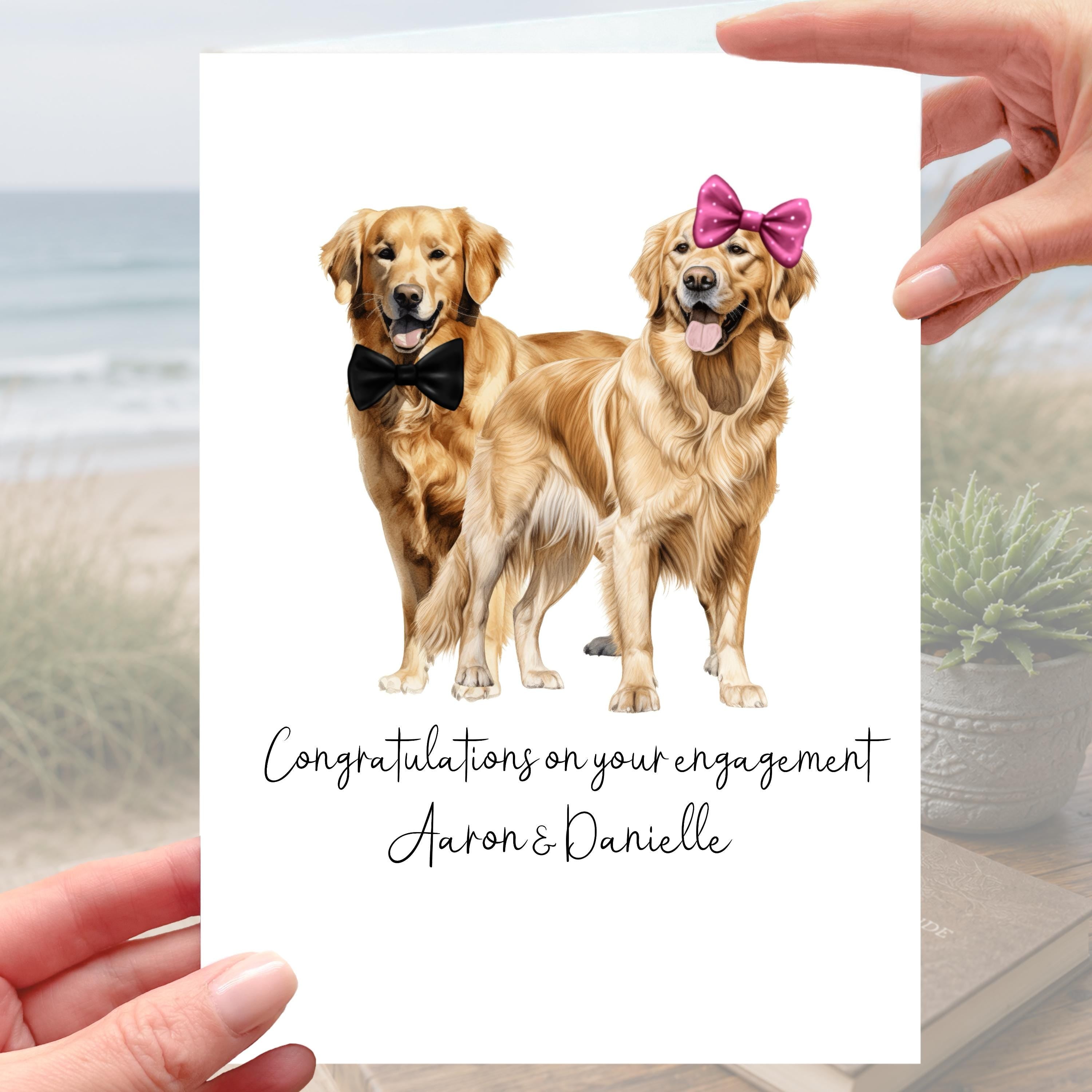 Golden Retriever Engagement Card Personalised Dog
