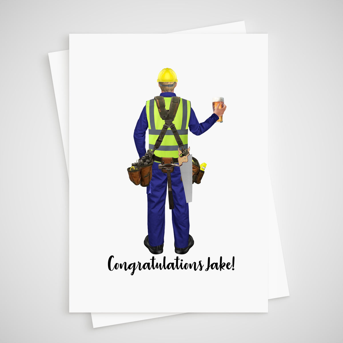 Carpenter Card New Job Personalised Passed Exams Congratulations Chippy