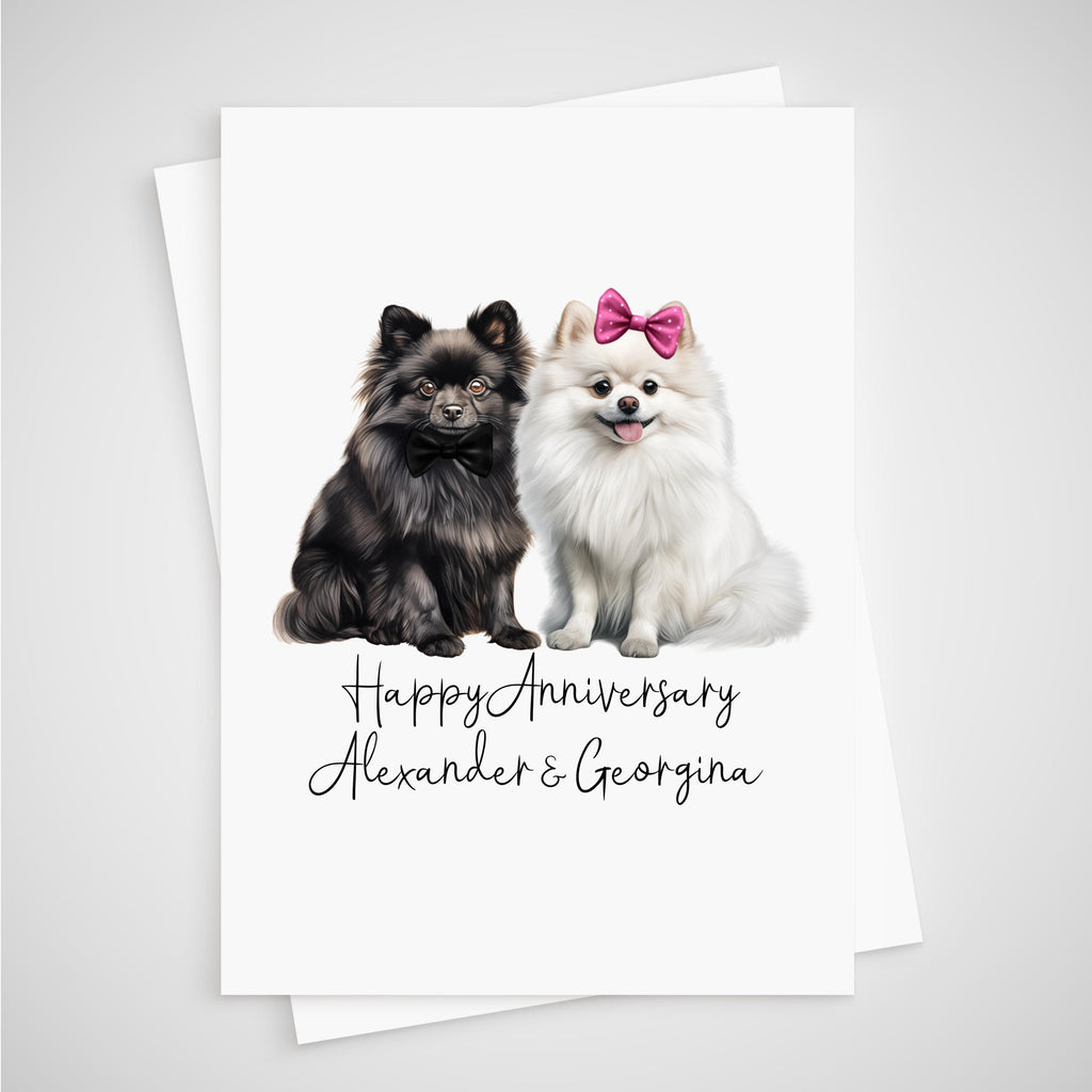 Pomeranian Anniversary Card Personalised Dog