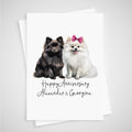 Pomeranian Anniversary Card Personalised Dog
