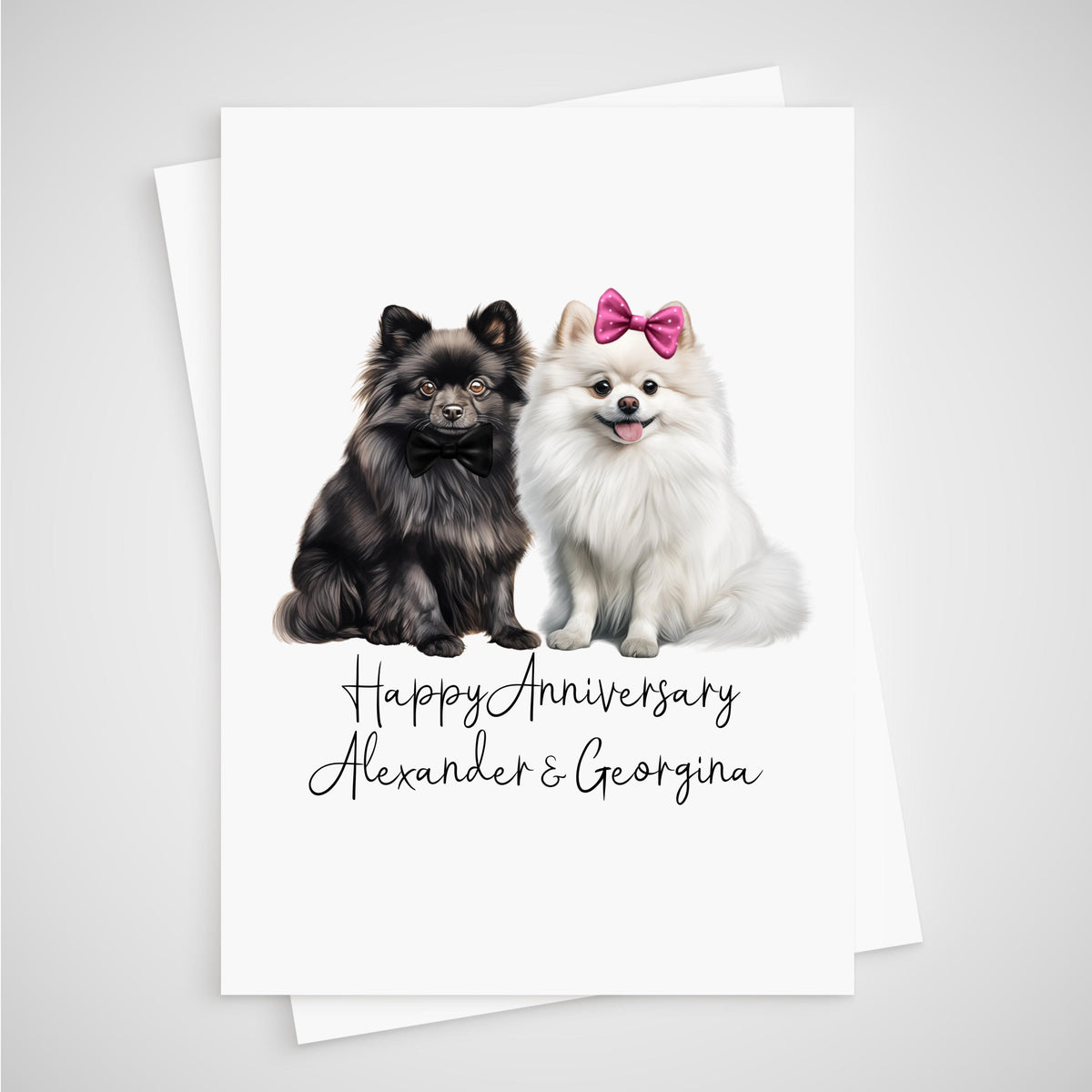 Pomeranian Anniversary Card Personalised Dog