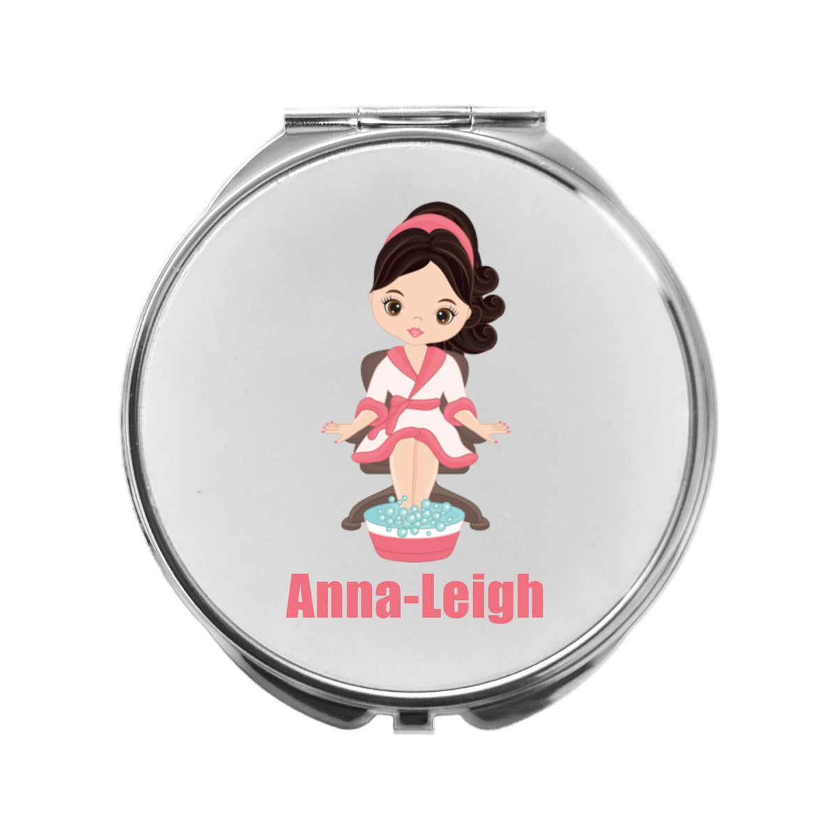 Mirror Compact Personalised Spa Girl Pamper
