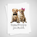 Labrador Anniversary Card Personalised Dog - Golden Chocolate Black