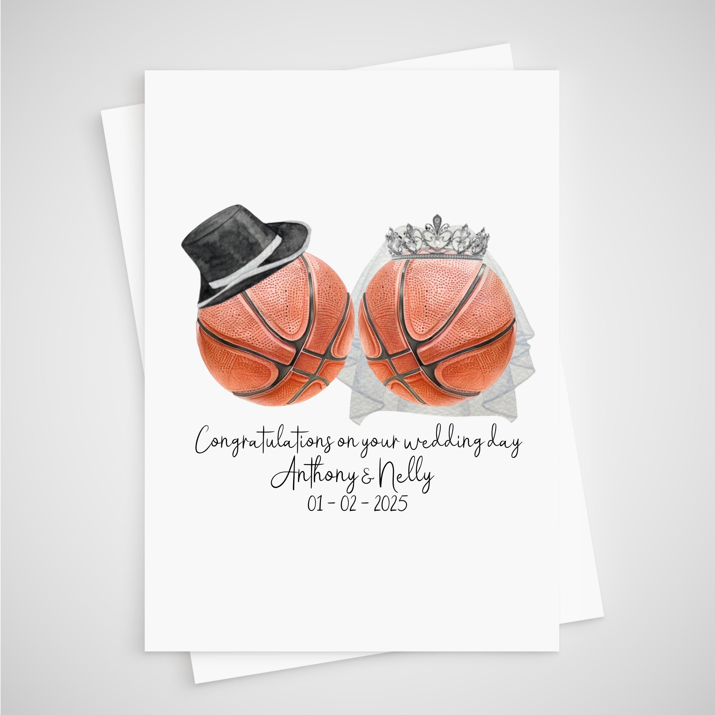 Basketball Wedding Card Personalised