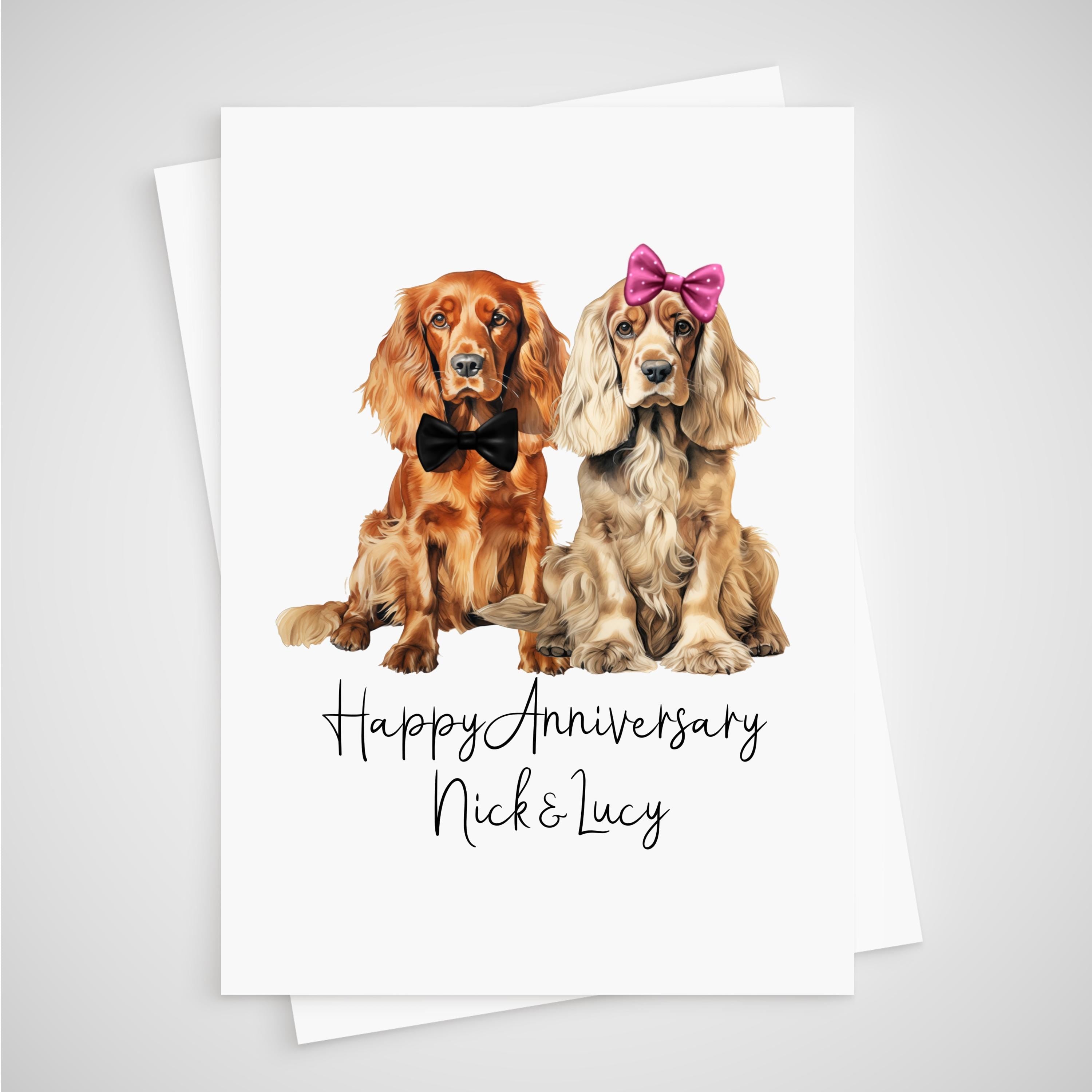 Cocker Spaniel Anniversary Card Personalised Dog