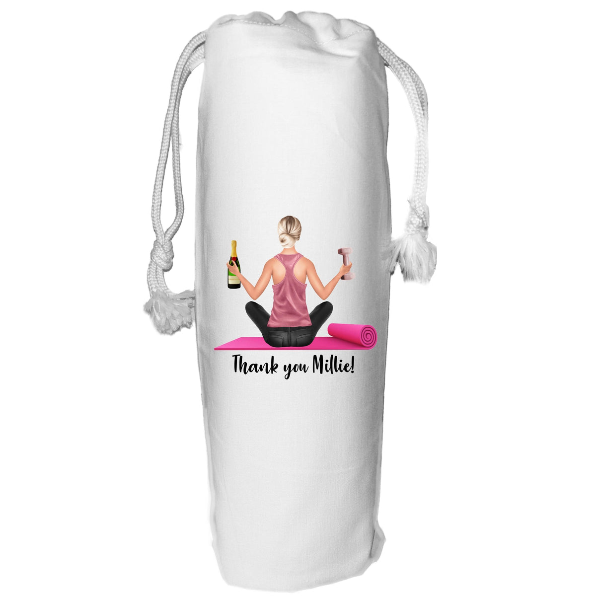 Personalized Pilates Wine Gift Bag: Yoga Instructor Gift