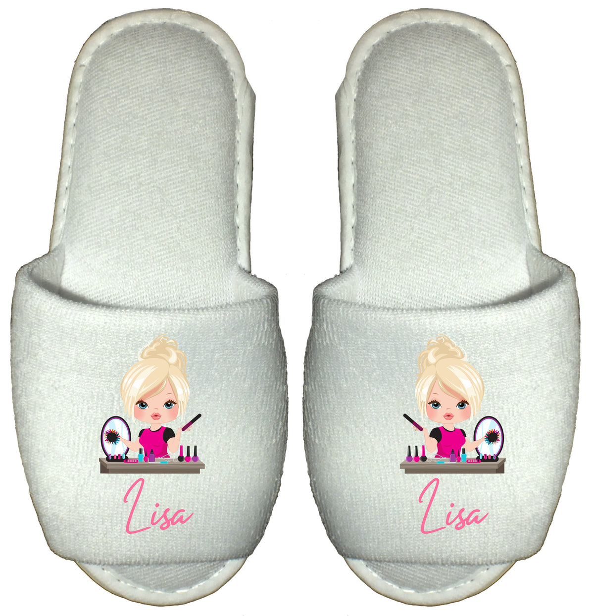 Beautician Spa Slippers Personalised Manicurist Gift Nail Tech