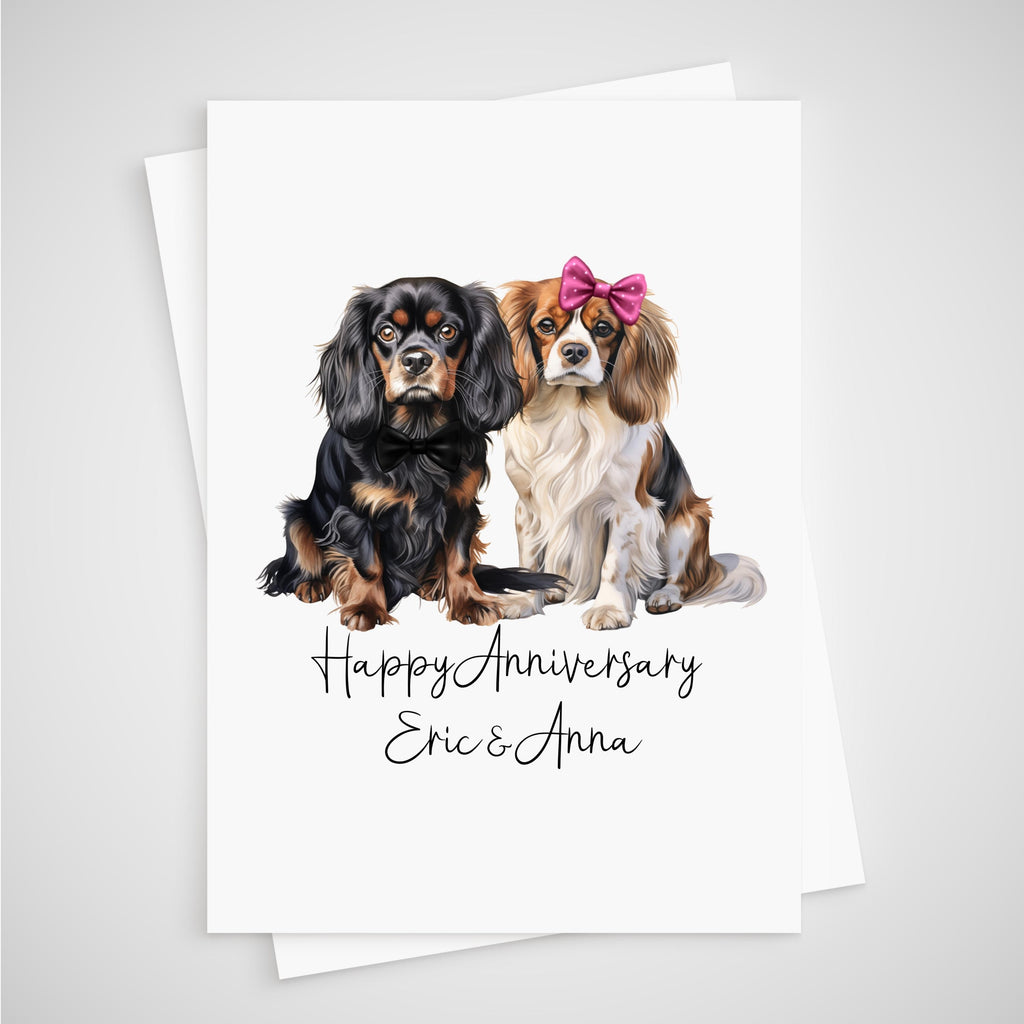 King Charles Cavalier Anniversary Card Dog Personalised