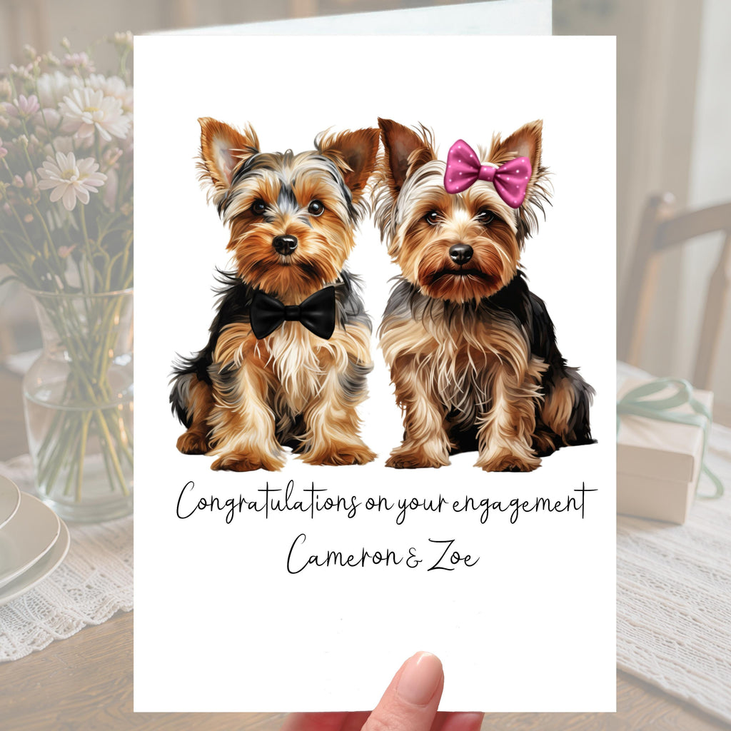 Yorkshire Terrier Engagement Card Personalised Dog