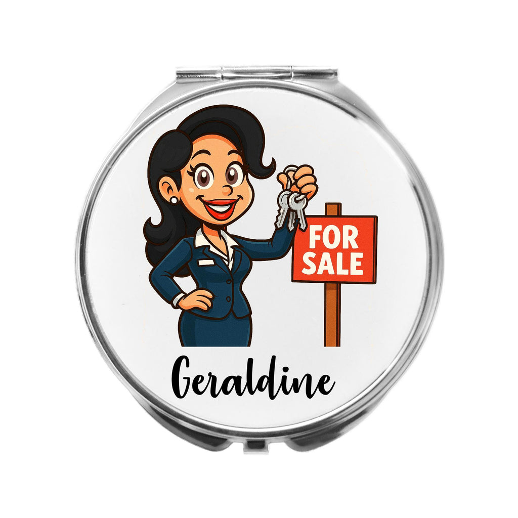 Estate Agent Mirror Personalised Compact Gift for Realtor