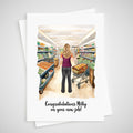 Cashier New Job Card Personalised Supermarket Shop Worker