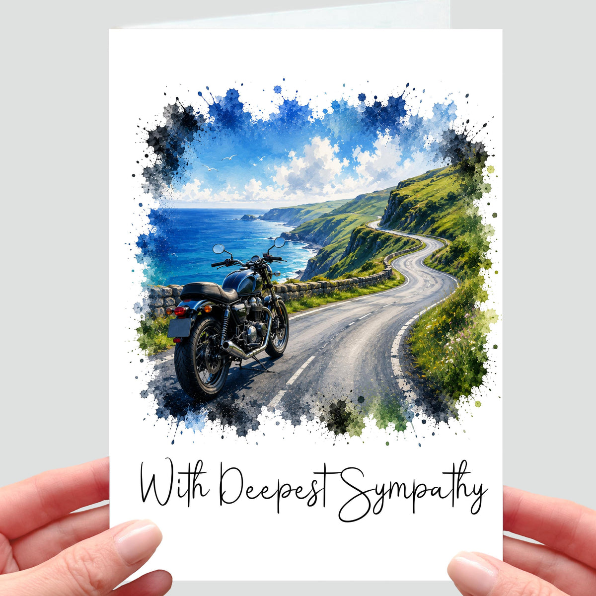 Motorbike Sympathy Card Grief Mourning Bereavement Motorcycle