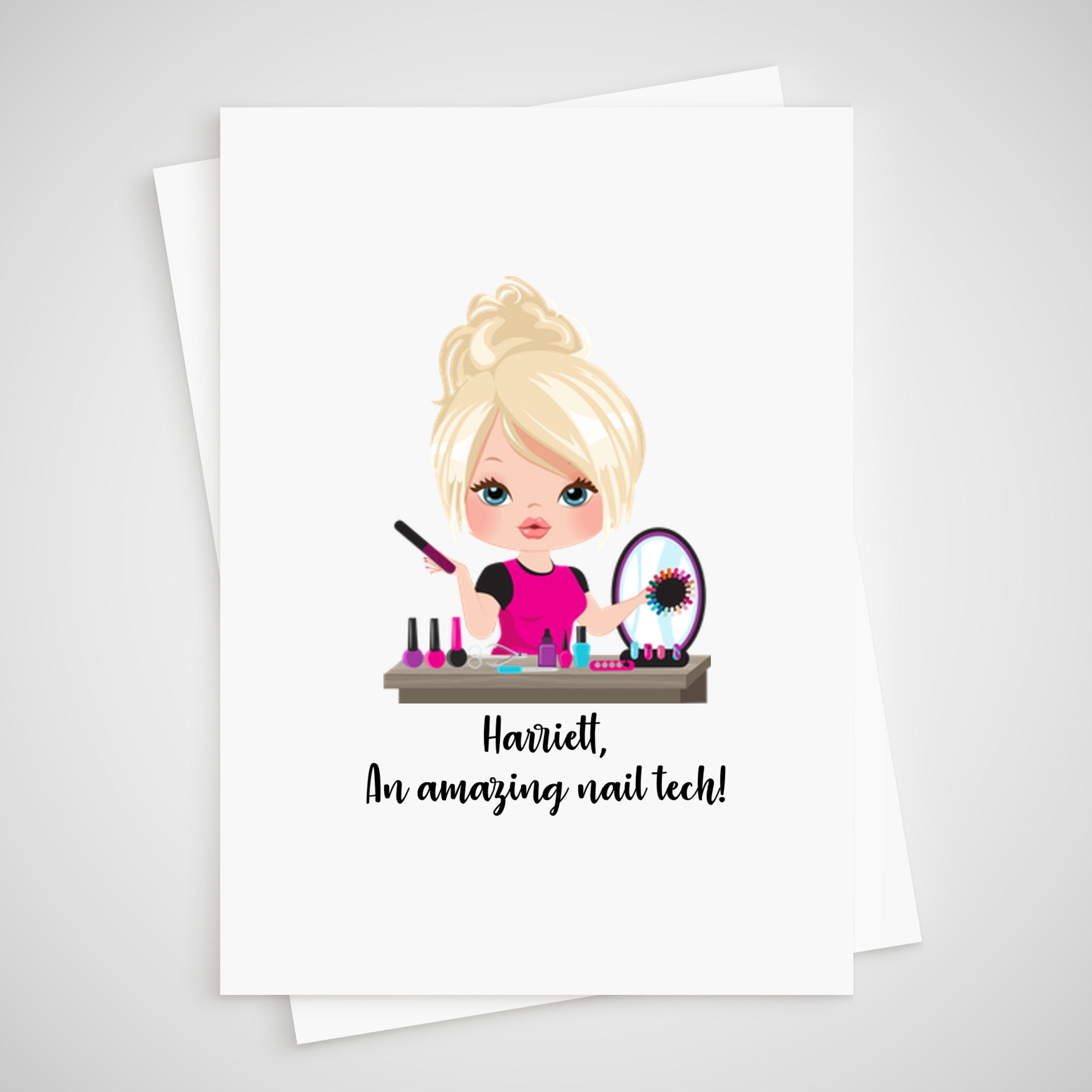 Nail Tech Card Personalised for manicurist technician
