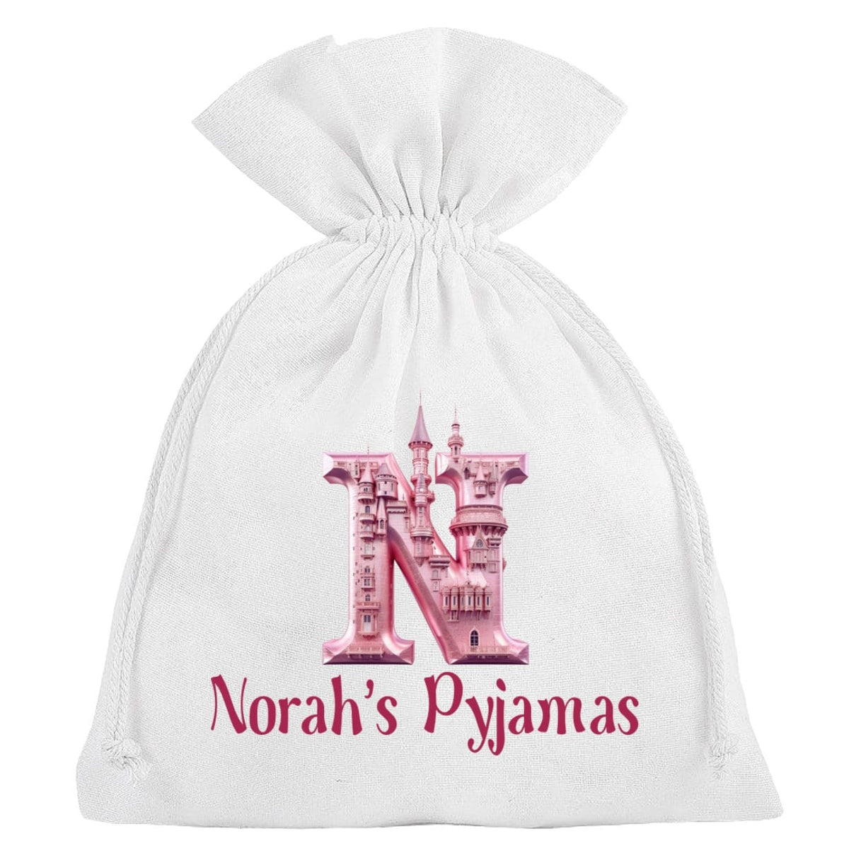Fairy Pyjama Bag Personalised Pink princess castle Sleepover Slumber Party PJ's