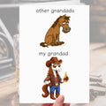 Cowboy Grandad Card - funny horse card for grandfather, papa, personalised