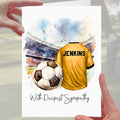 Football Sympathy Card Orange/Yellow Shirt Newport Wolverhampton Grief Mourning
