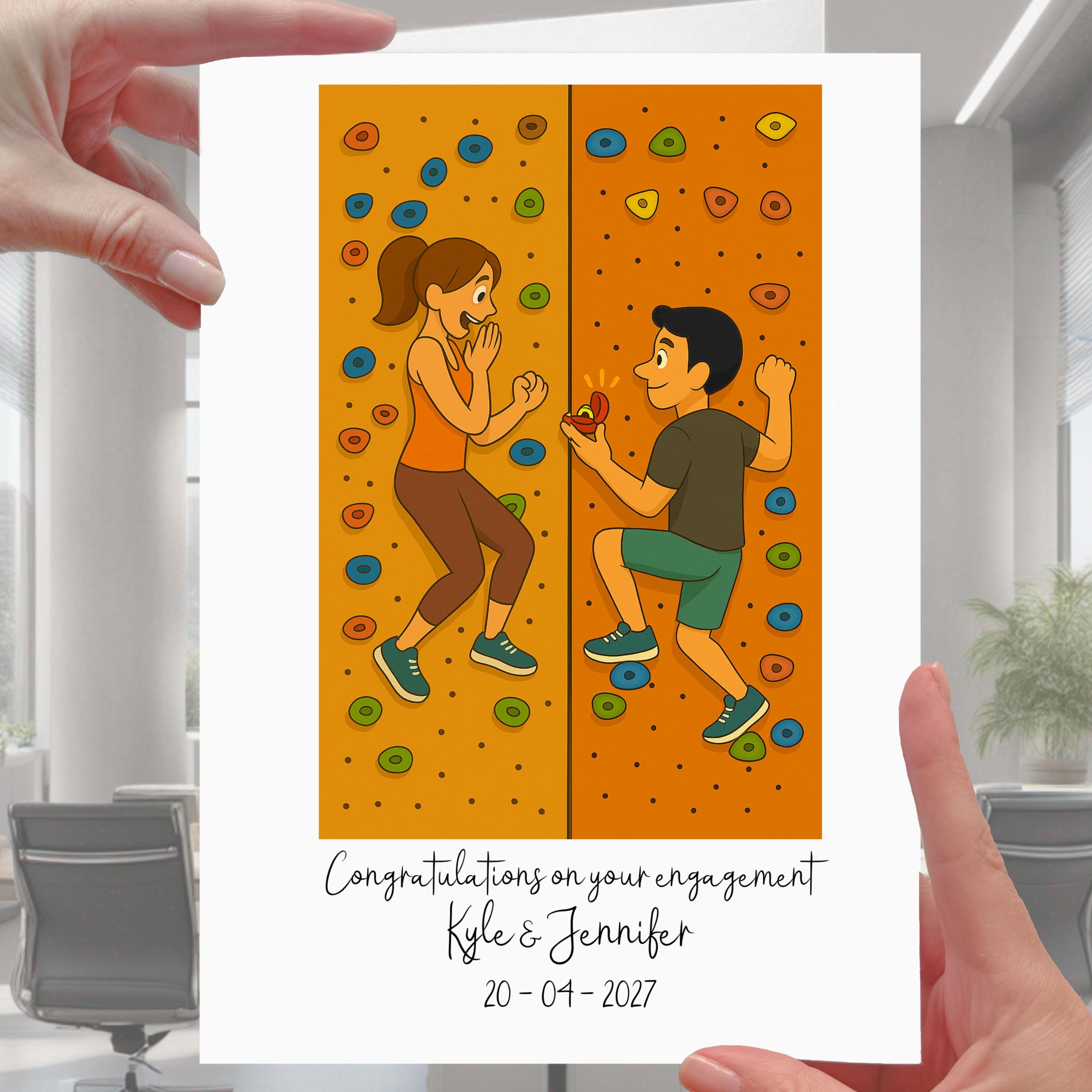 Wall Climbing Engagement Card Personalised Indoor Boulder Climb