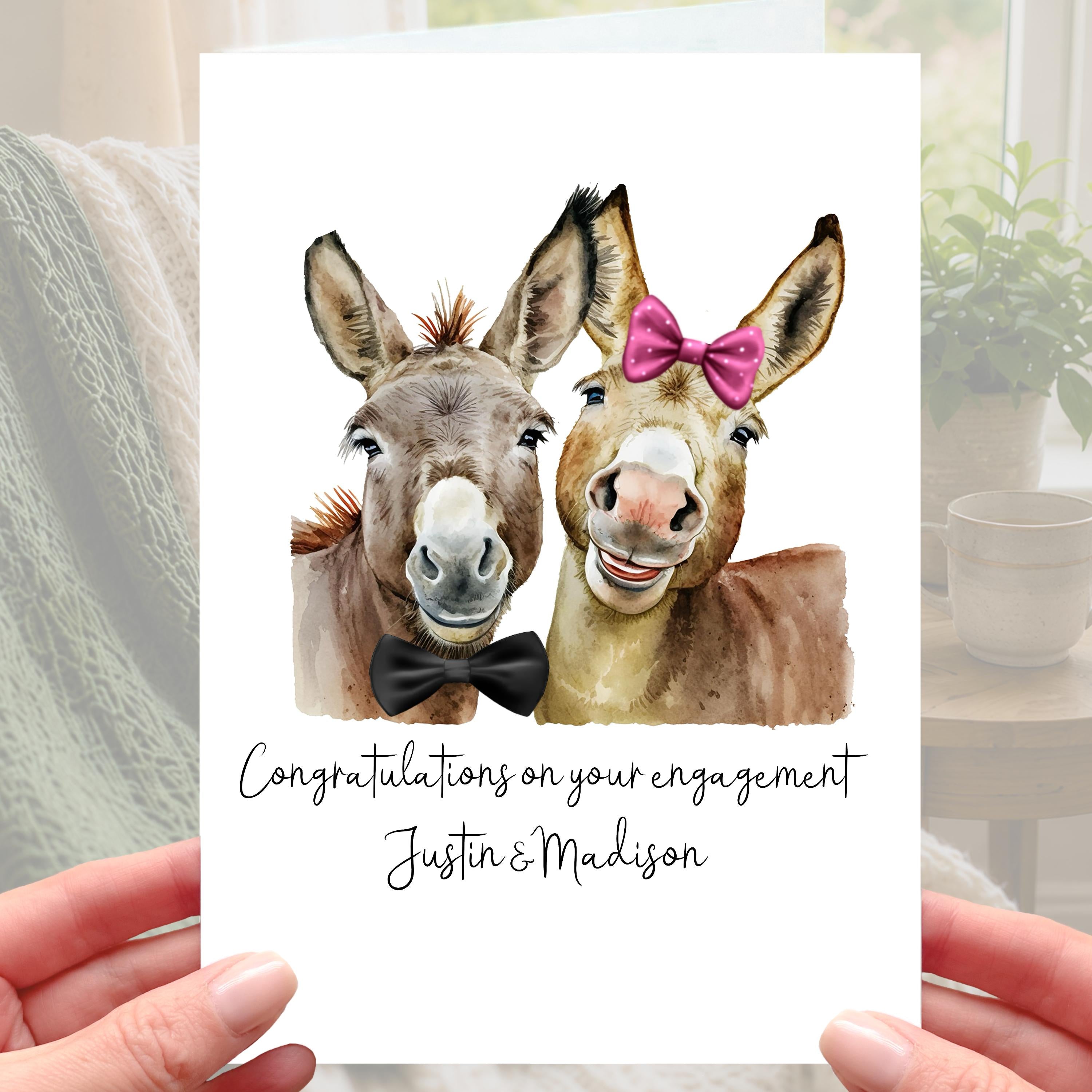 Donkey Engagement Card Personalised