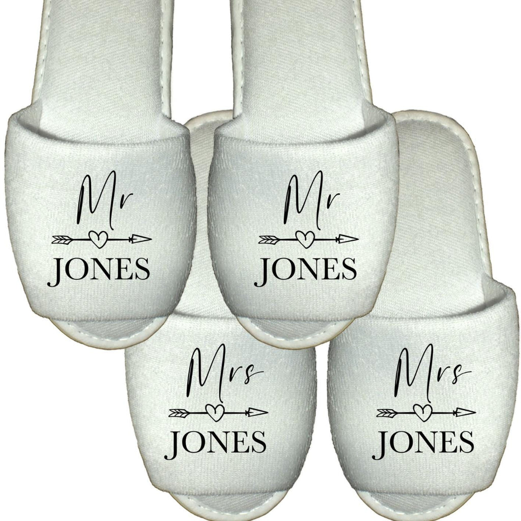Personalised Mr Mrs Spa Slippers Wedding Gift Honeymoon