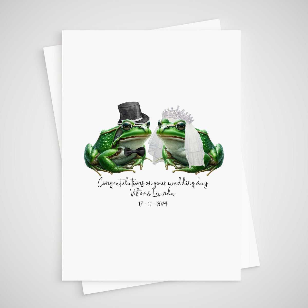 Frog Wedding Card Personalised Bride & Groom