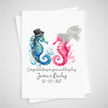 Seahorse Wedding Card Personalised Bride & Groom Ocean